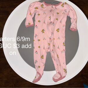Carter's Pink and Yellow Floral Footie